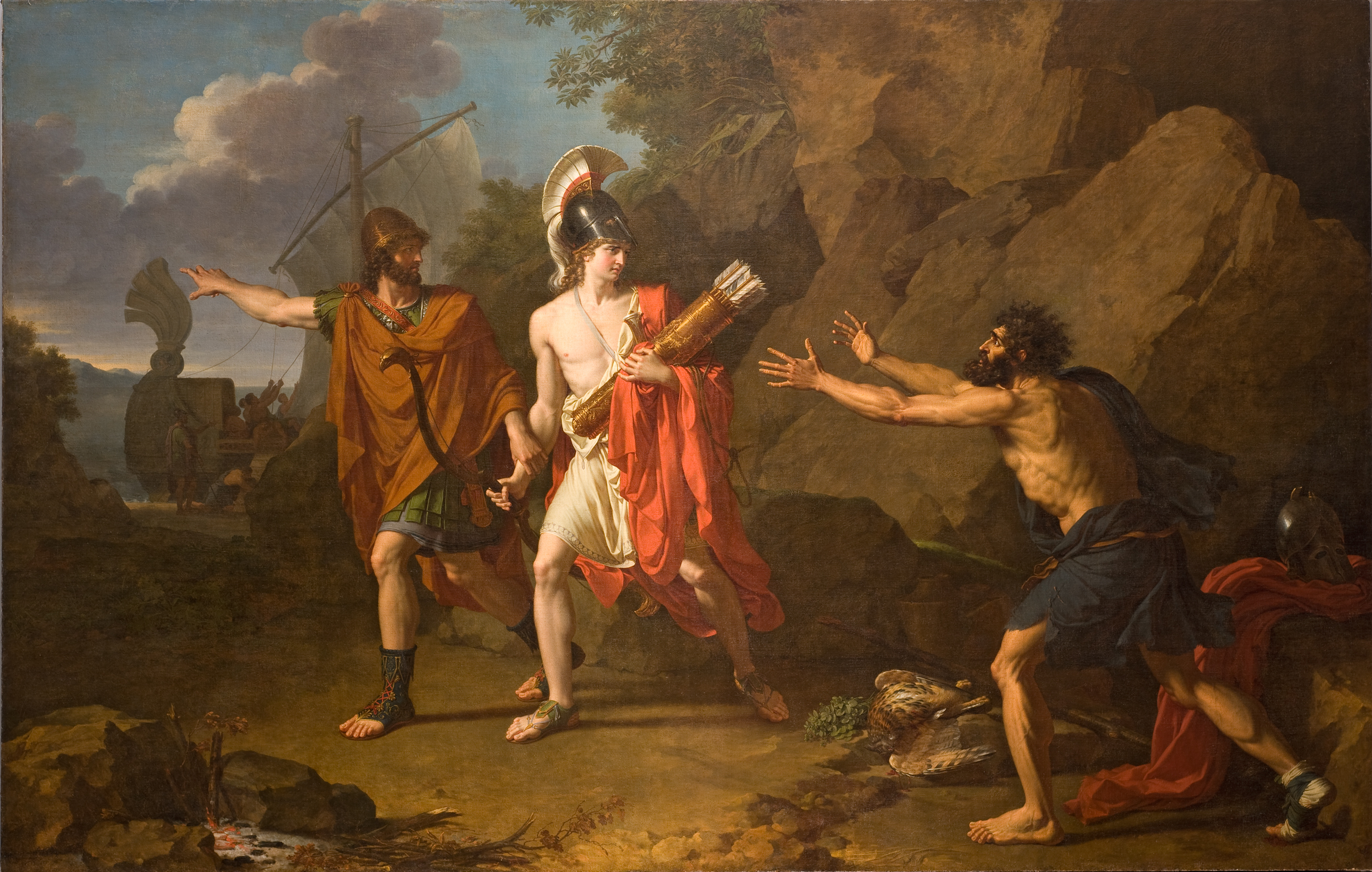 Ulysse et Néoptolème enlèvent à Philoctète l'arc et les flèches d'Hercule