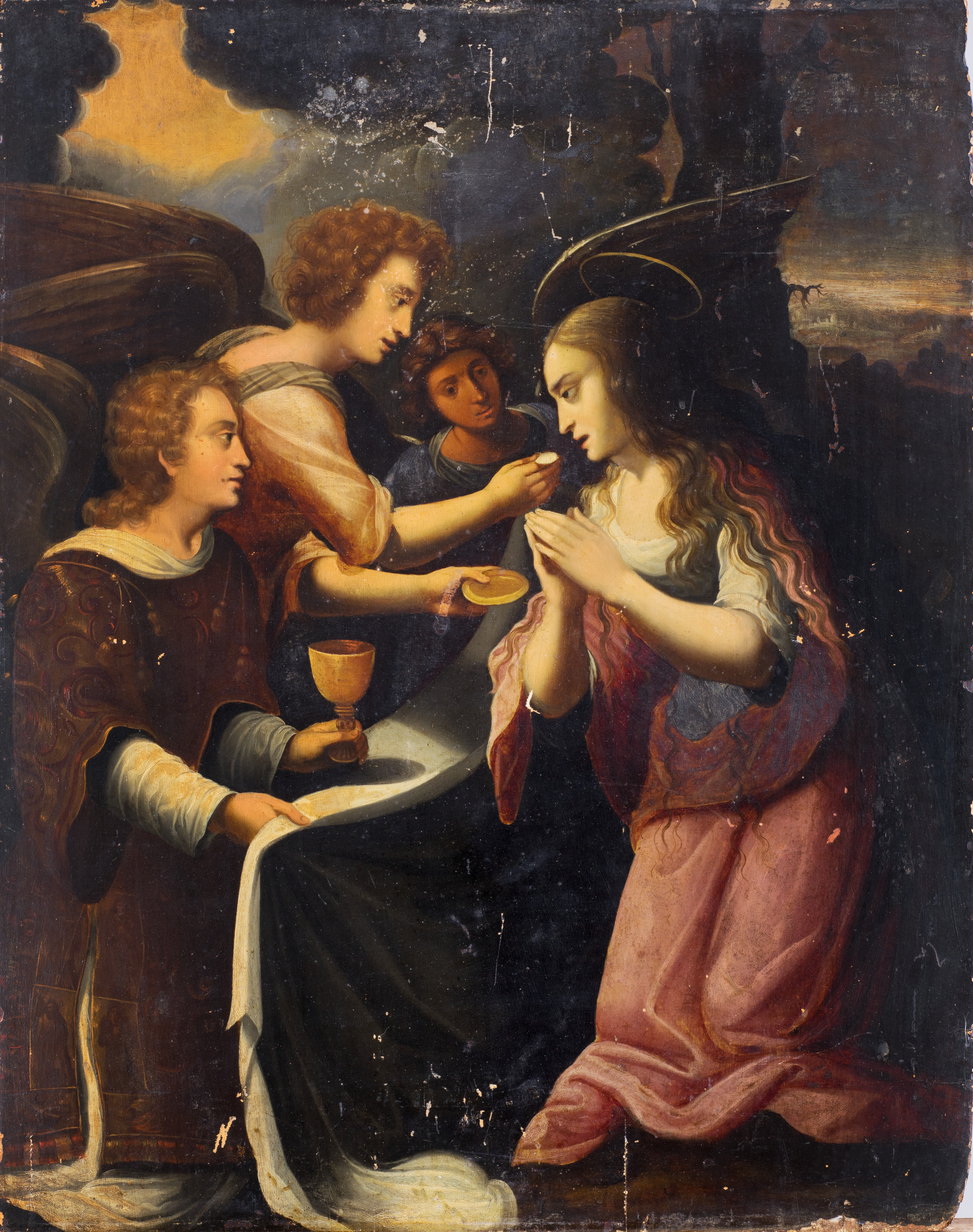 Trois anges donnant la communion à sainte Marie l'Egyptienne