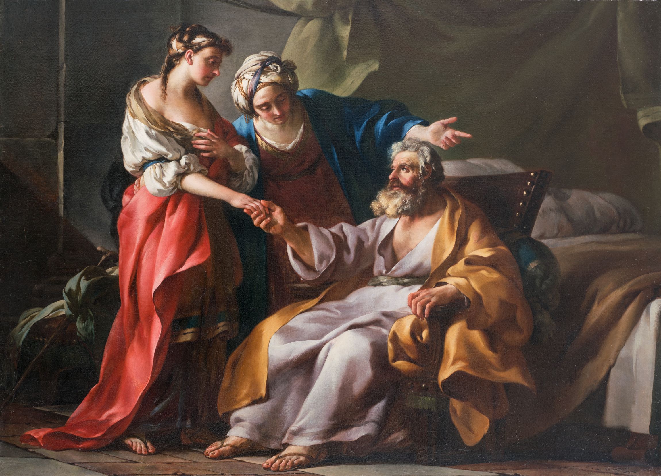 Sarah présentant Agar à Abraham