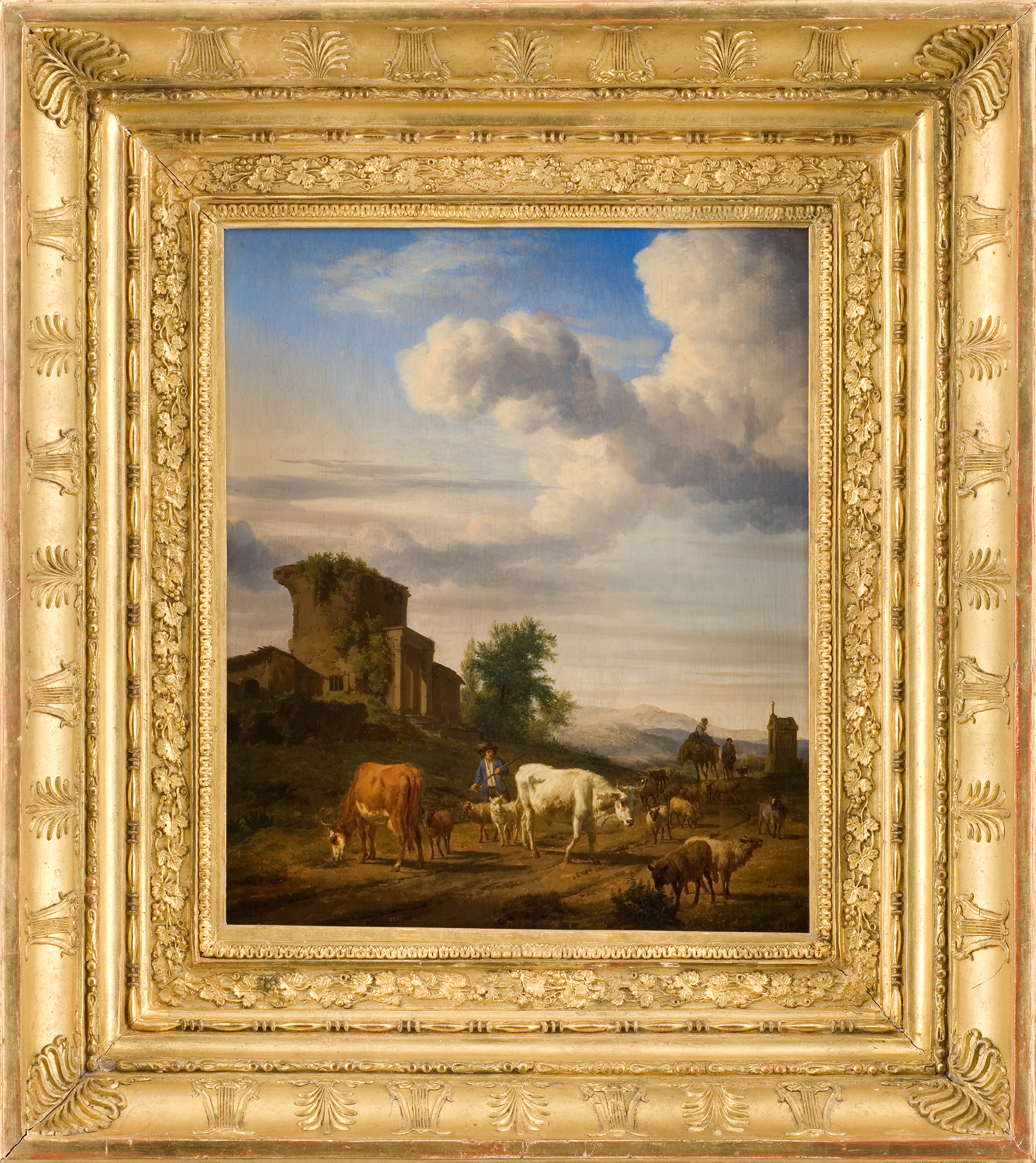 Paysage avec des ruines