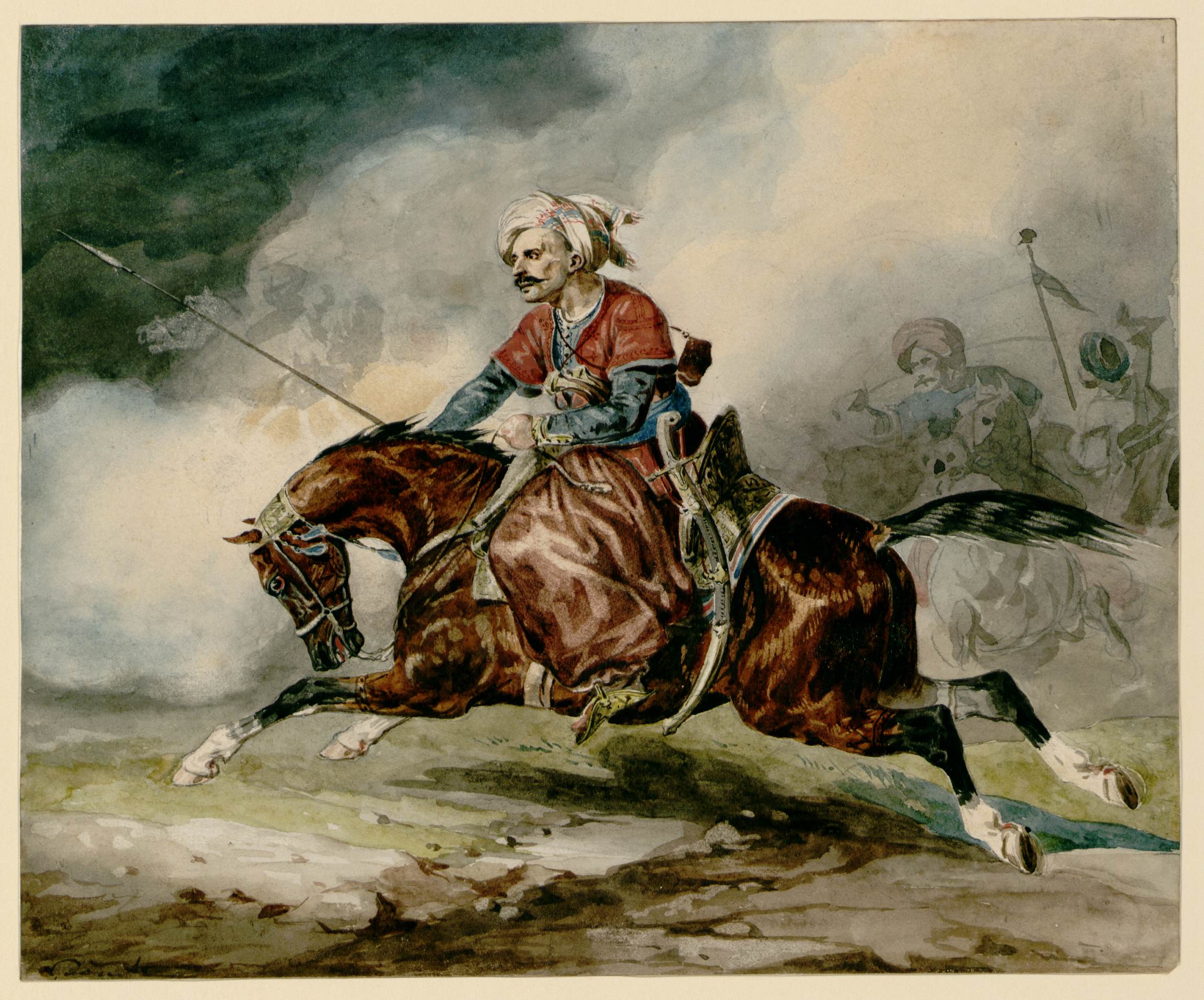 Soldat oriental à cheval