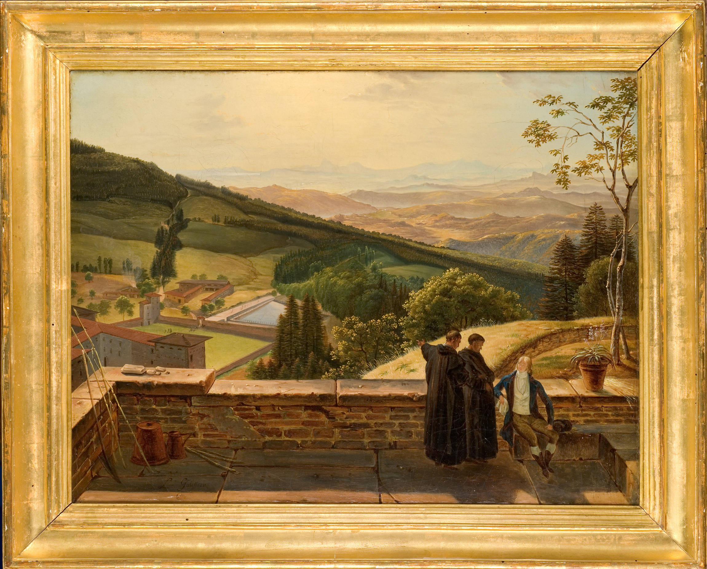 L’Abbaye de Vallombrosa et le val d’Arno vus du Paradisino