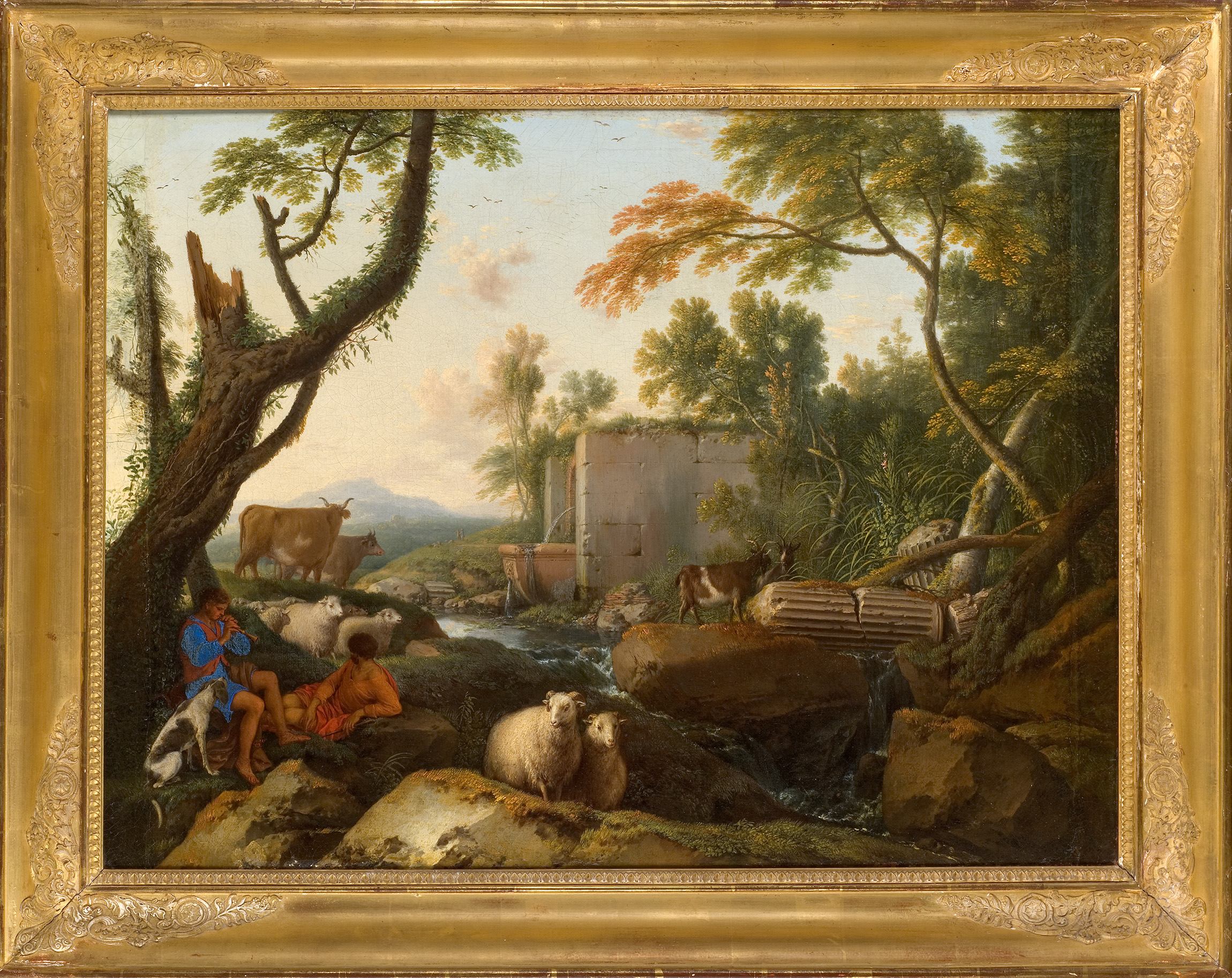 Paysage au pâtre jouant de la flûte